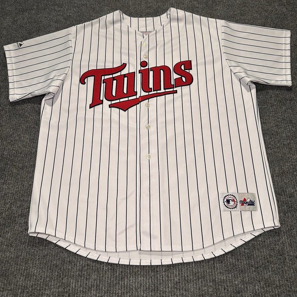 Minnesota Twins MLB Majestic Adult Size 2XLarge Jersey‎ White Pinstripe